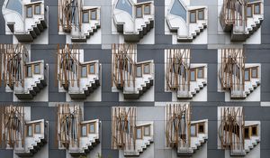 Preview wallpaper layout, pattern, stairs, windows
