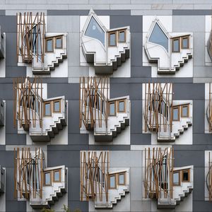 Preview wallpaper layout, pattern, stairs, windows