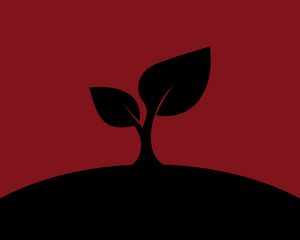 Preview wallpaper leaf, art, dark, vector, minimalism