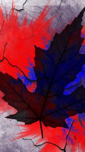 Preview wallpaper leaf, maple, paint, stains, cracks