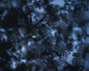 Preview wallpaper leaf, ripples, streaks, water
