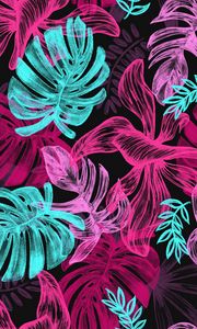 Preview wallpaper leaves, art, bright, colorful, texture