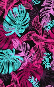 Preview wallpaper leaves, art, bright, colorful, texture