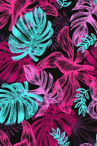 Preview wallpaper leaves, art, bright, colorful, texture