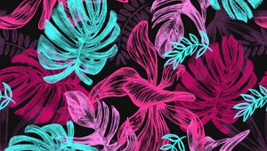 Preview wallpaper leaves, art, bright, colorful, texture
