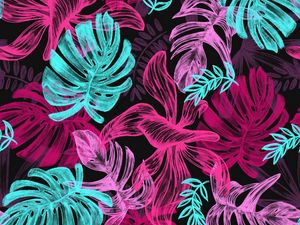 Preview wallpaper leaves, art, bright, colorful, texture