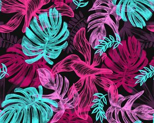 Preview wallpaper leaves, art, bright, colorful, texture