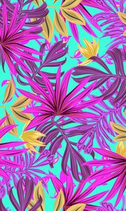 Preview wallpaper leaves, art, bright, tropical