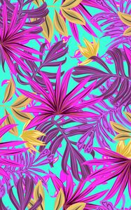 Preview wallpaper leaves, art, bright, tropical