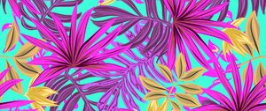 Preview wallpaper leaves, art, bright, tropical