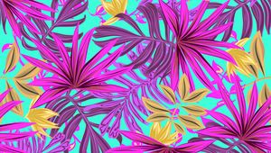 Preview wallpaper leaves, art, bright, tropical