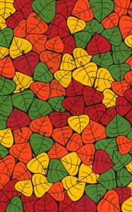 Preview wallpaper leaves, art, colorful, autumn, collage