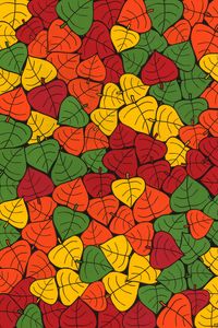 Preview wallpaper leaves, art, colorful, autumn, collage