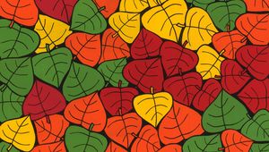 Preview wallpaper leaves, art, colorful, autumn, collage