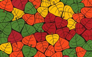 Preview wallpaper leaves, art, colorful, autumn, collage