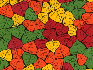 Preview wallpaper leaves, art, colorful, autumn, collage