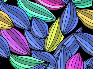 Preview wallpaper leaves, art, texture, striped, lines
