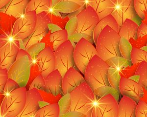 Preview wallpaper leaves, autumn, patterns, shine