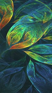 Preview wallpaper leaves, glow, whirl, abstraction