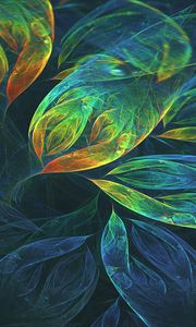 Preview wallpaper leaves, glow, whirl, abstraction