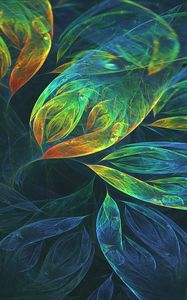 Preview wallpaper leaves, glow, whirl, abstraction