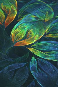 Preview wallpaper leaves, glow, whirl, abstraction