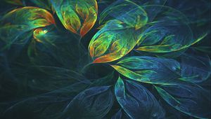 Preview wallpaper leaves, glow, whirl, abstraction