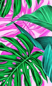 Preview wallpaper leaves, pattern, bright, tropical