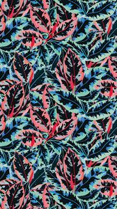 Preview wallpaper leaves, pattern, patterns, colorful
