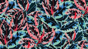 Preview wallpaper leaves, pattern, patterns, colorful