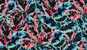 Preview wallpaper leaves, pattern, patterns, colorful
