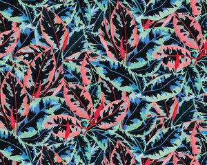 Preview wallpaper leaves, pattern, patterns, colorful