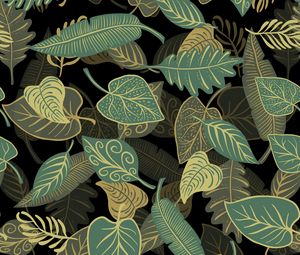 Preview wallpaper leaves, patterns, texture, illustration