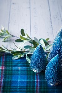 Preview wallpaper leaves, plaid, decor, new year, christmas