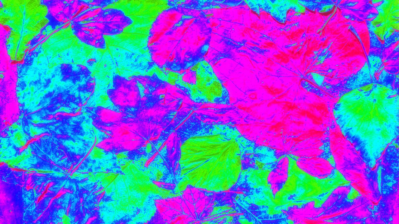 Wallpaper leaves, spots, colorful, bright, abstraction