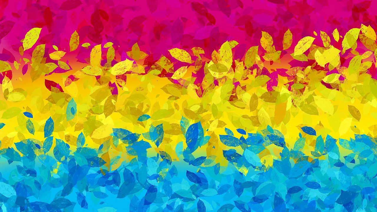 Wallpaper leaves, spots, stripes, abstraction, colorful, bright