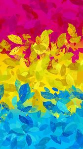 Preview wallpaper leaves, spots, stripes, abstraction, colorful, bright