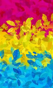 Preview wallpaper leaves, spots, stripes, abstraction, colorful, bright