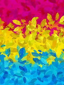 Preview wallpaper leaves, spots, stripes, abstraction, colorful, bright