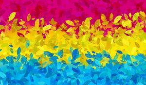 Preview wallpaper leaves, spots, stripes, abstraction, colorful, bright