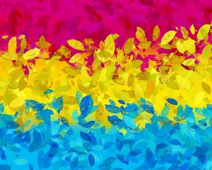 Preview wallpaper leaves, spots, stripes, abstraction, colorful, bright