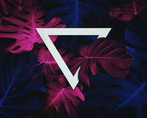 Preview wallpaper leaves, triangle, geometric, inverted, acute angle