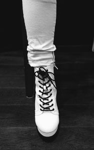 Preview wallpaper leg, boot, style, fashion, black and white
