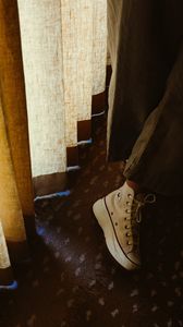 Preview wallpaper leg, sneaker, footwear, white, style