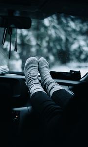 Preview wallpaper legs, car, travel, rest, mood