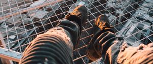 Preview wallpaper legs, roof, city, overview, aerial view