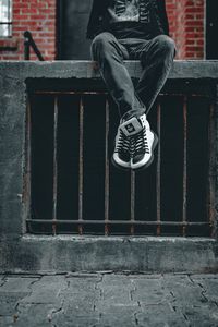 Preview wallpaper legs, sneakers, style, man