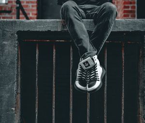 Preview wallpaper legs, sneakers, style, man