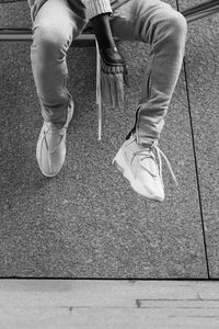 Preview wallpaper legs, sneakers, tattoo, bw, style, fashion