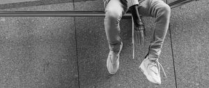 Preview wallpaper legs, sneakers, tattoo, bw, style, fashion